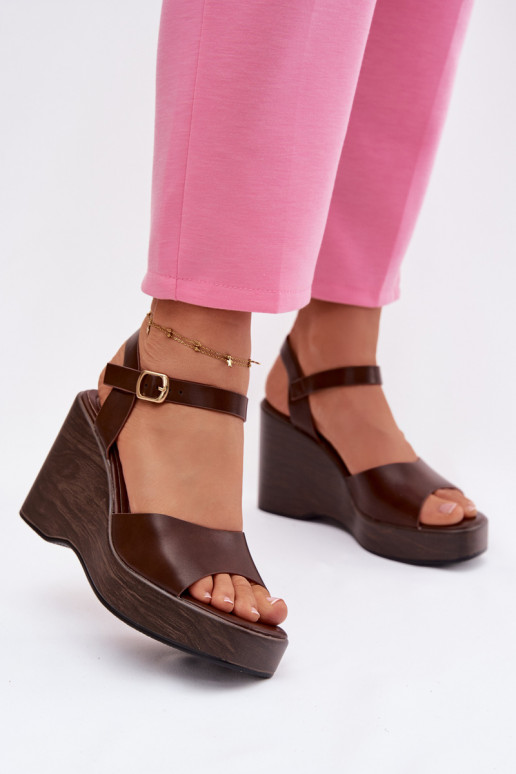 Dames sandalen Op de INig Eko Leer CzekoladoIne Parilisse