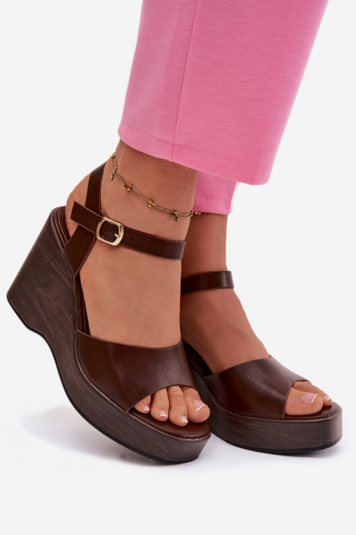 Dames sandalen Op de INig Eko Leer CzekoladoIne Parilisse