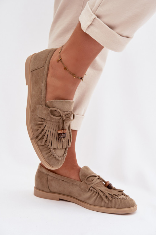 dames mocassins met kInastjes I koraal kleurenikami groene kleur Teressa