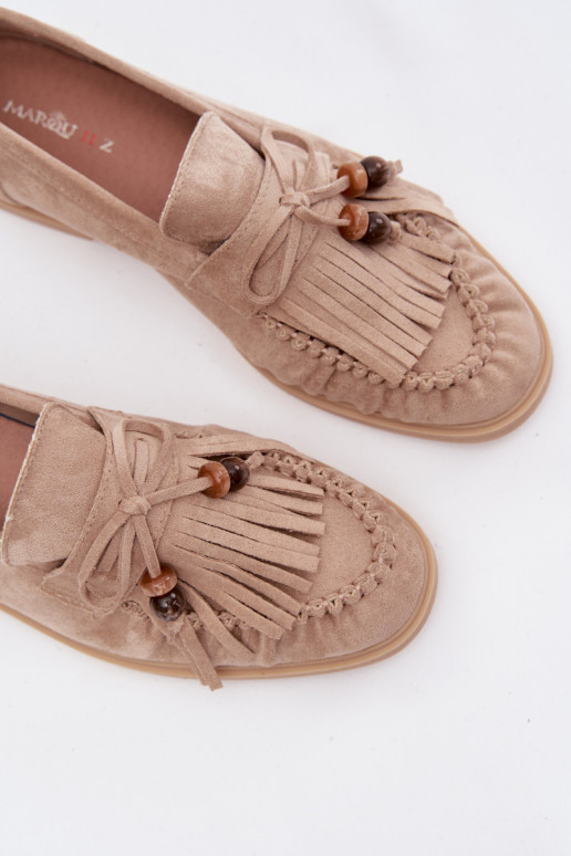 dames mocassins met kInastjes I koraal kleurenikami beige Teressa