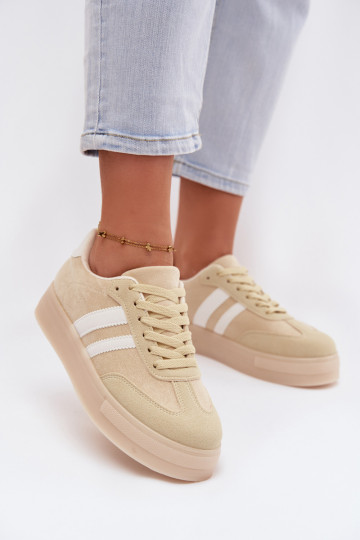 Sneakers model schoenen Dames met platform geel Giselia 2