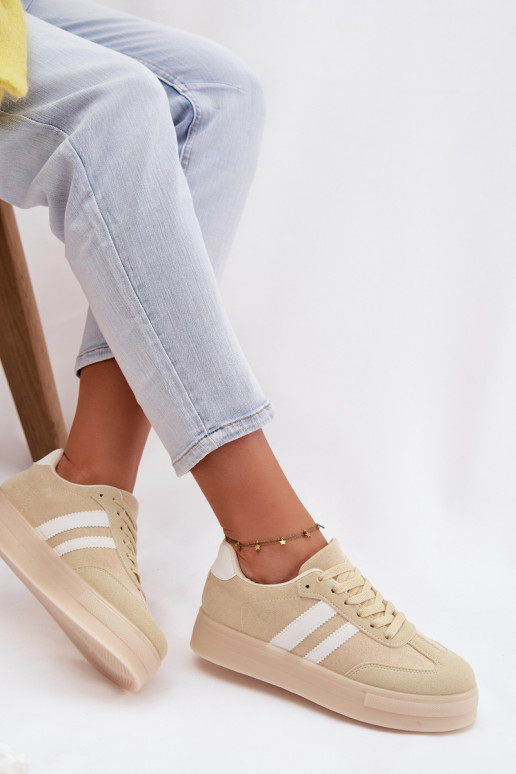 Sneakers model schoenen Dames met platform geel Giselia