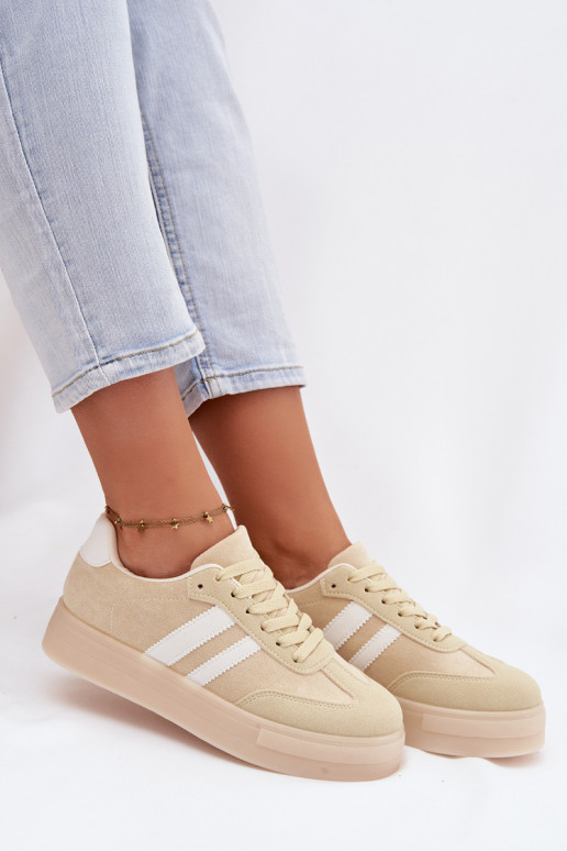 Sneakers model schoenen Dames met platform geel Giselia