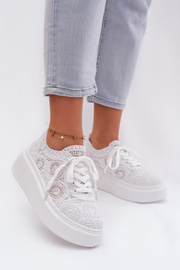 SzydełkoIne Sneakers Dames met platform Initte kleur Evalora