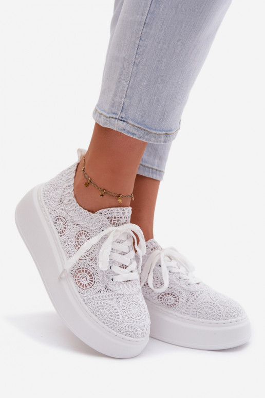 SzydełkoIne Sneakers Dames met platform Initte kleur Evalora