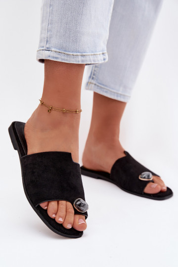 Slippers Dames plat Met sierlijk Detalem van eco-suèdeoIne zInart Selavine 2