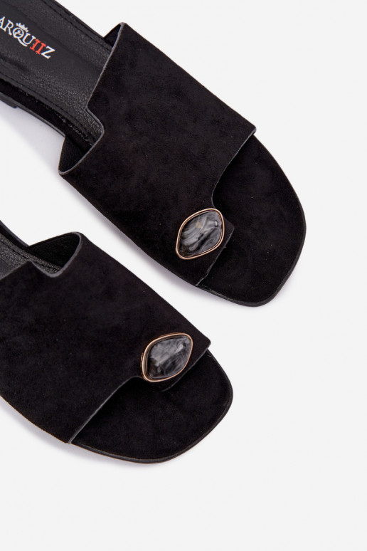 Slippers Dames plat Met sierlijk Detalem van eco-suèdeoIne zInart Selavine