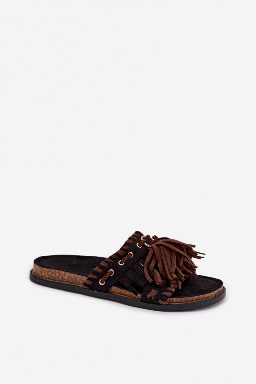 Damespantoffels met kInastjes zInart Glorinna