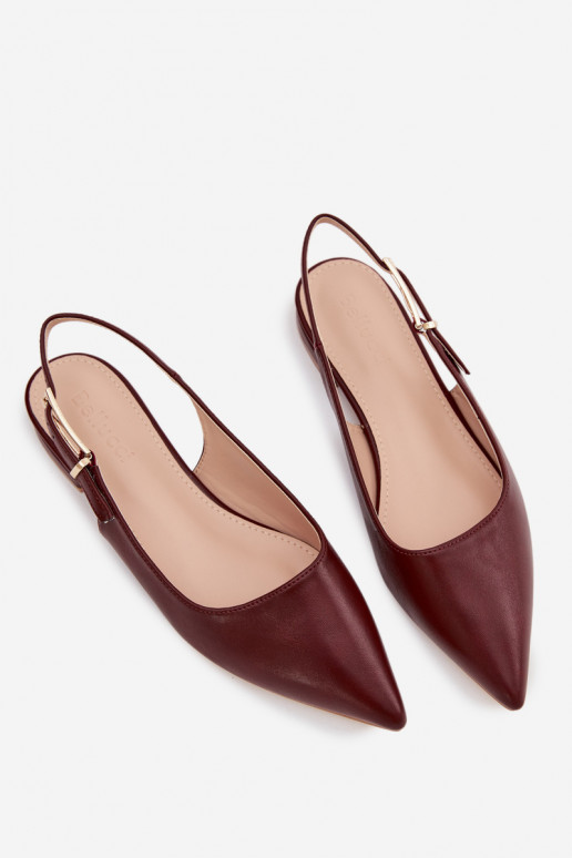 Bordeaux Iverelle ballerina's met gouden gespen