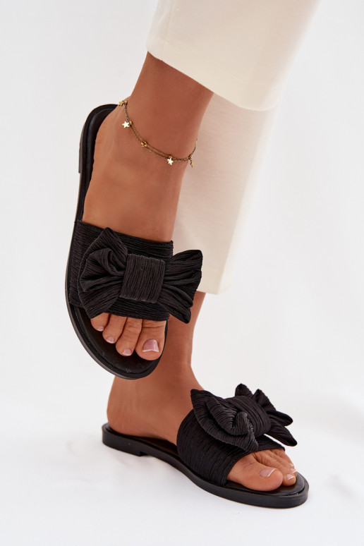 Damespantoffels met brede hakken met linten zInart Amivelle