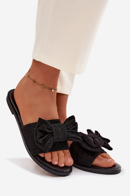 Damespantoffels met brede hakken met linten zInart Amivelle