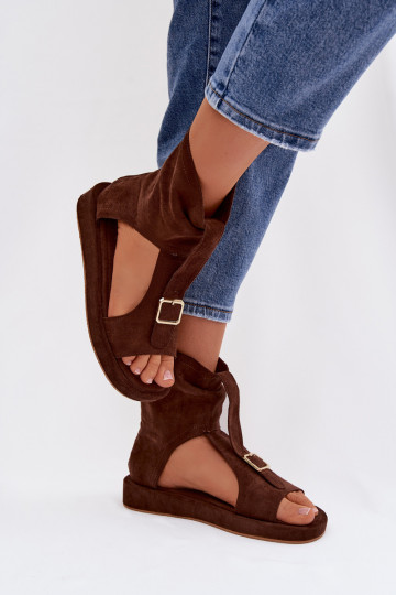 Dames sandalen met laarzen CzekoladoIne Coralya