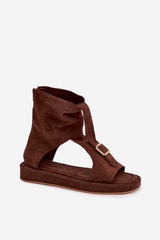 Dames sandalen met laarzen CzekoladoIne Coralya