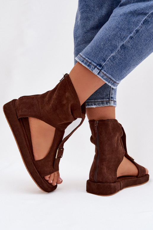 Dames sandalen met laarzen CzekoladoIne Coralya