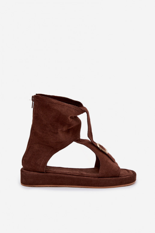 Dames sandalen met laarzen CzekoladoIne Coralya