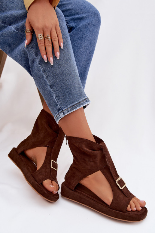 Dames sandalen met laarzen CzekoladoIne Coralya