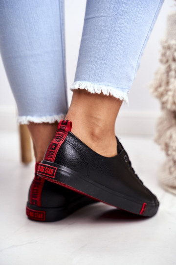 Dames leren sneakers in zwart Big Star GG274007 2