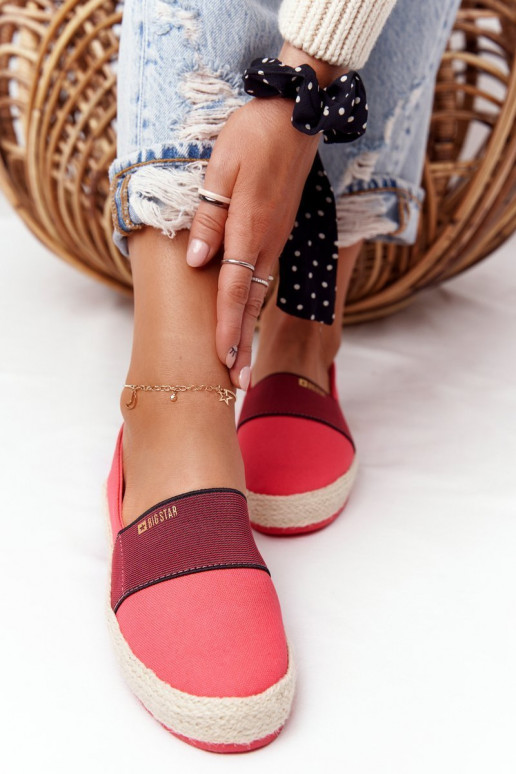 espadrilles Op een gevlochten zool Big Star HH274478 rood
