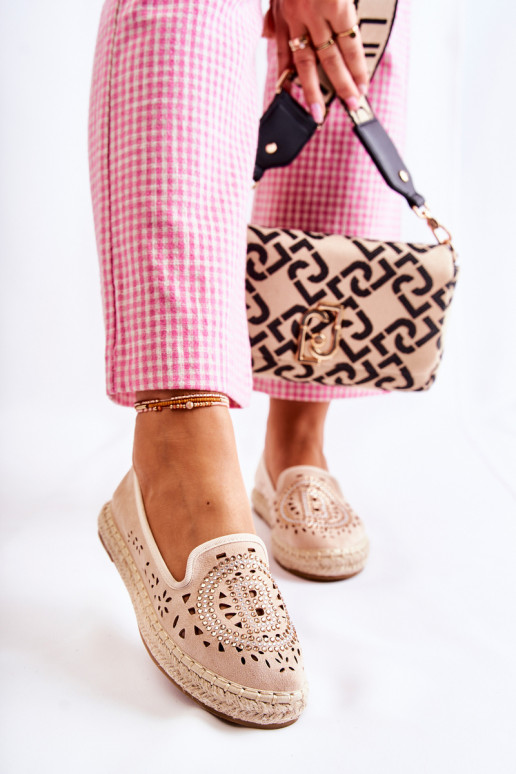met elementen van opengeInerkt Persistent model Dames espadrilles beige Meredith