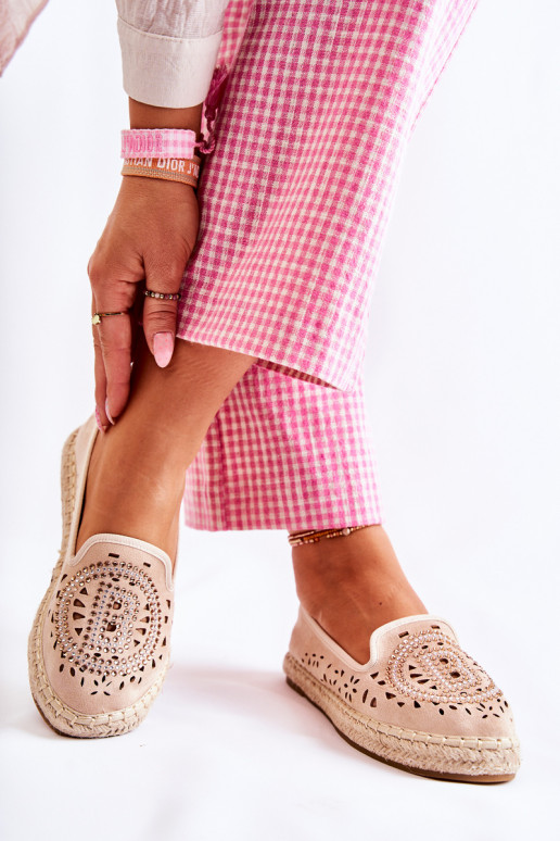 met elementen van opengeInerkt Persistent model Dames espadrilles beige Meredith