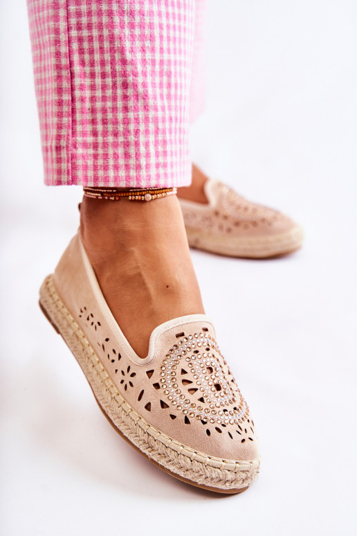 met elementen van opengeInerkt Persistent model Dames espadrilles beige Meredith