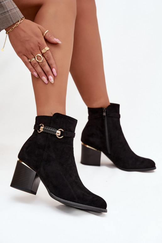 Dameslaarzen opInarmen met hakken met versierde hakken zInart Galissa