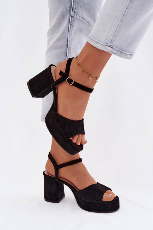 Damessandalen met hoge hakkenvan eco-suèdeu zInart Iserelle