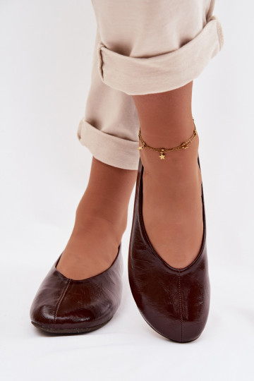 Gelakte ballerinas van ecoleer CzekoladoIne Selanora 2