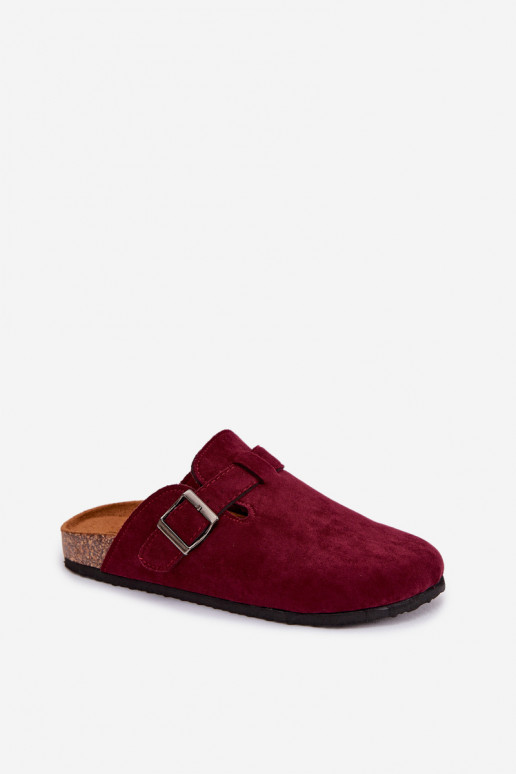Slippers Klompen Dames met gespen bordeaux Delirisse