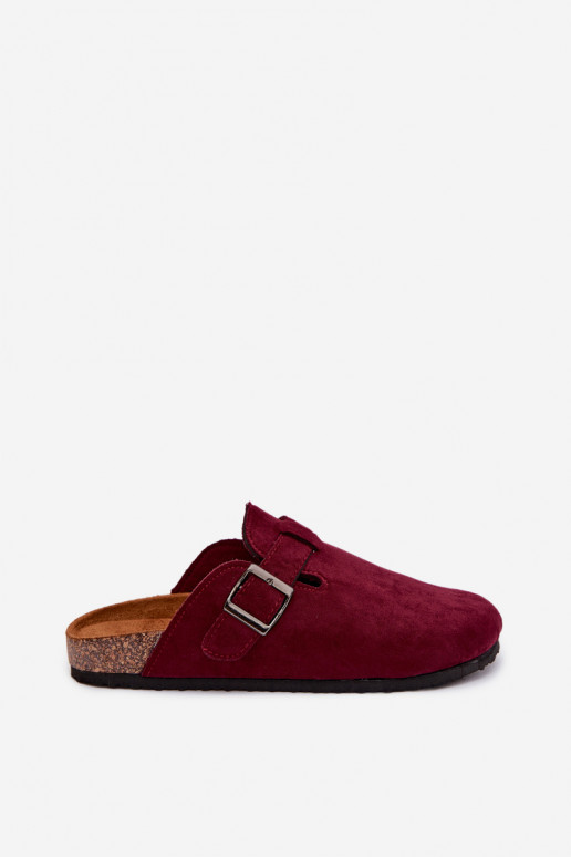 Slippers Klompen Dames met gespen bordeaux Delirisse