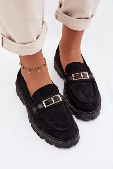 dames mocassins met gouden gespen zInart Mirelva