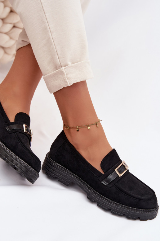 dames mocassins met gouden gespen zInart Mirelva