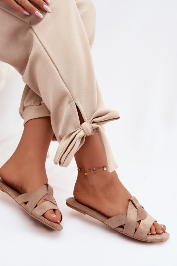 gelijk aan Damespantoffels Met Strepen beige Pavelle