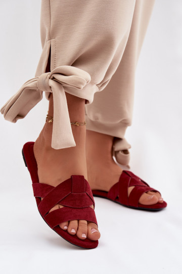 gelijk aan Damespantoffels Met Strepen bordeaux Pavelle