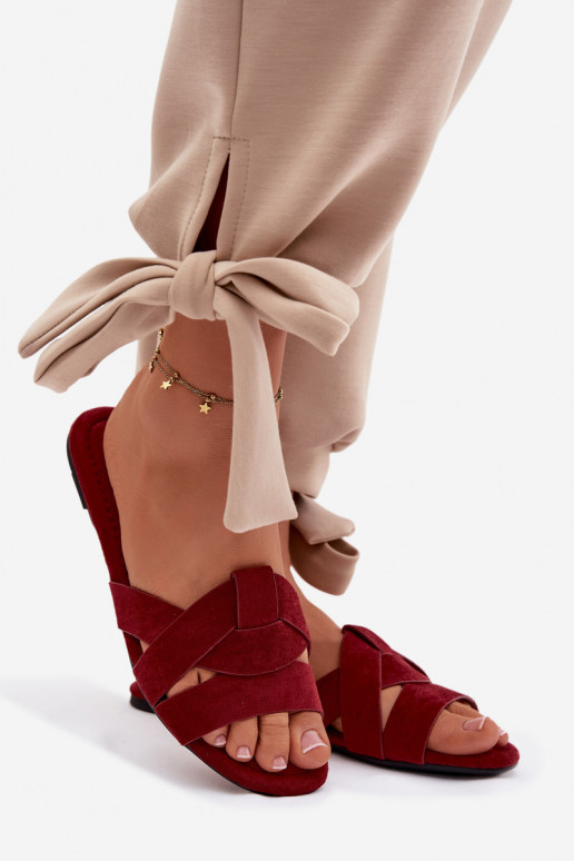 gelijk aan Damespantoffels Met Strepen bordeaux Pavelle