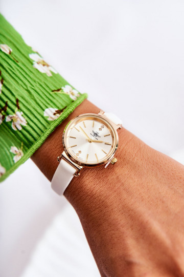 VrouInelijk horloge Michael John gouden kleur met zirkonium gaten 2