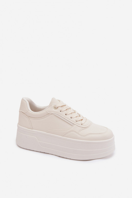 Sneakers model schoenen Dames met platform ivoor Feressa