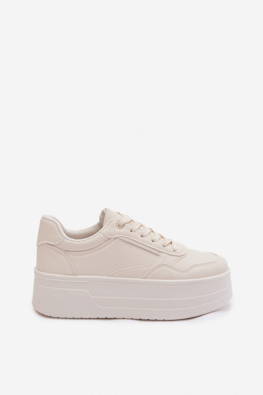 Sneakers model schoenen Dames met platform ivoor Feressa