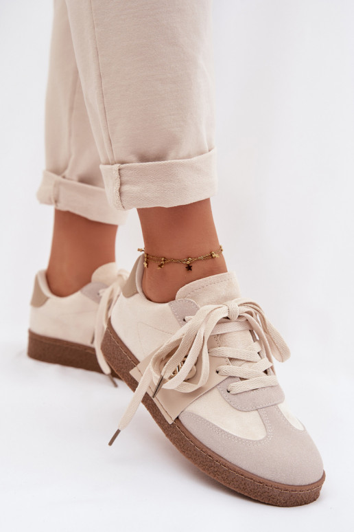 Sneakers model schoenen Dames Met sierlijk Detalem beige Kalirina