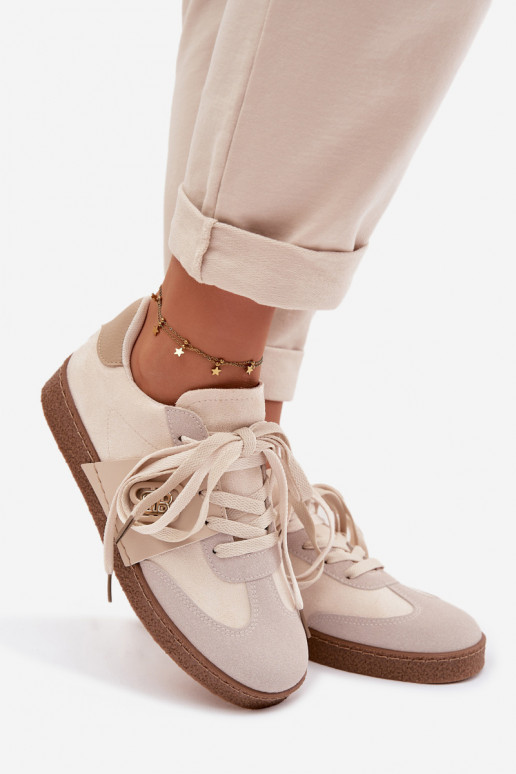 Sneakers model schoenen Dames Met sierlijk Detalem beige Kalirina