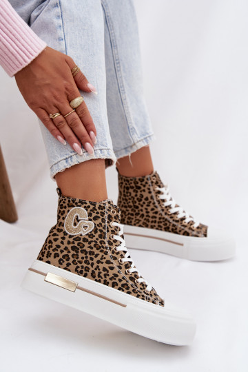 Leopardprint Meloria platform sandalen
