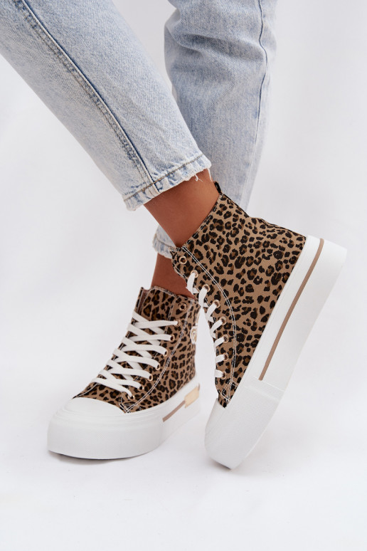 Leopardprint Meloria platform sandalen