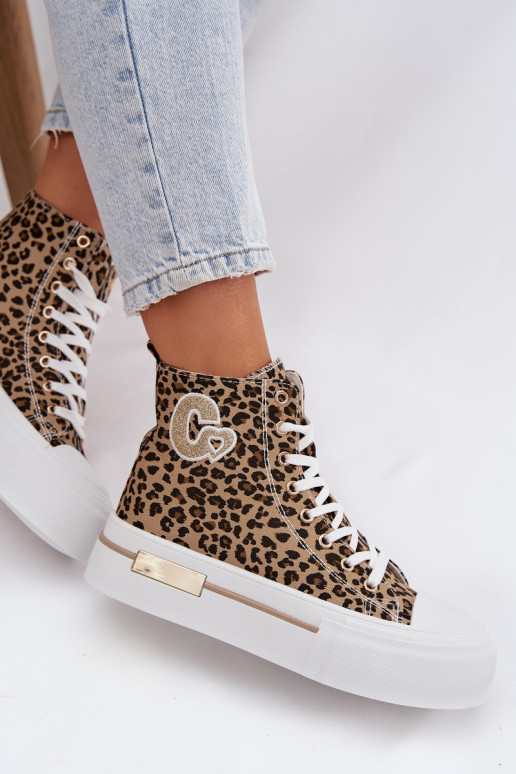 Leopardprint Meloria platform sandalen