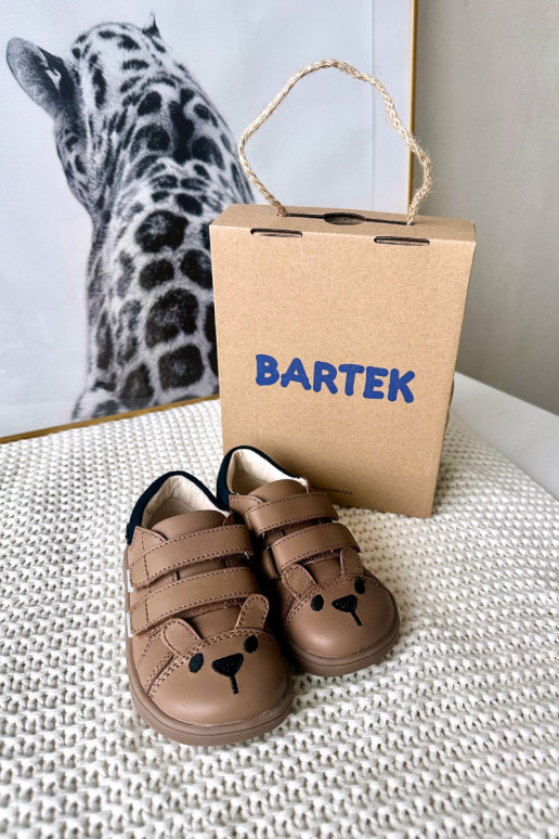 Leer schoenen Barefoot Kinderen Met Beer Bartek 8600654 beige