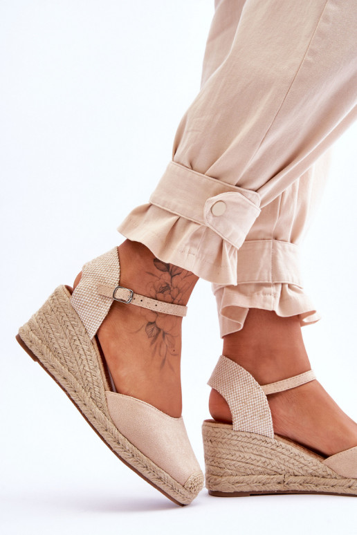 van suède sandalen espadrilles Op de INig beige Cammer