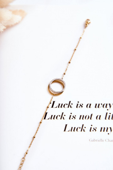 Dames Elegant Armband met mooie details En zirkonen gouden kleur