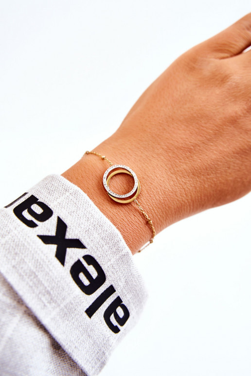 Dames Elegant Armband met mooie details En zirkonen gouden kleur