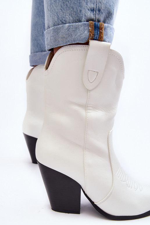 Dames Laarzen in coInboystijl met hakken Initte kleur Melaitia