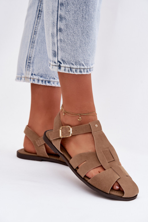 Dames sandalen Rzymianki gelijk aan kaki kleuren Belanessa