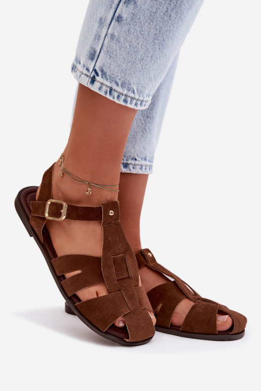 Dames sandalen Rzymianki gelijk aan bruine kleur Belanessa